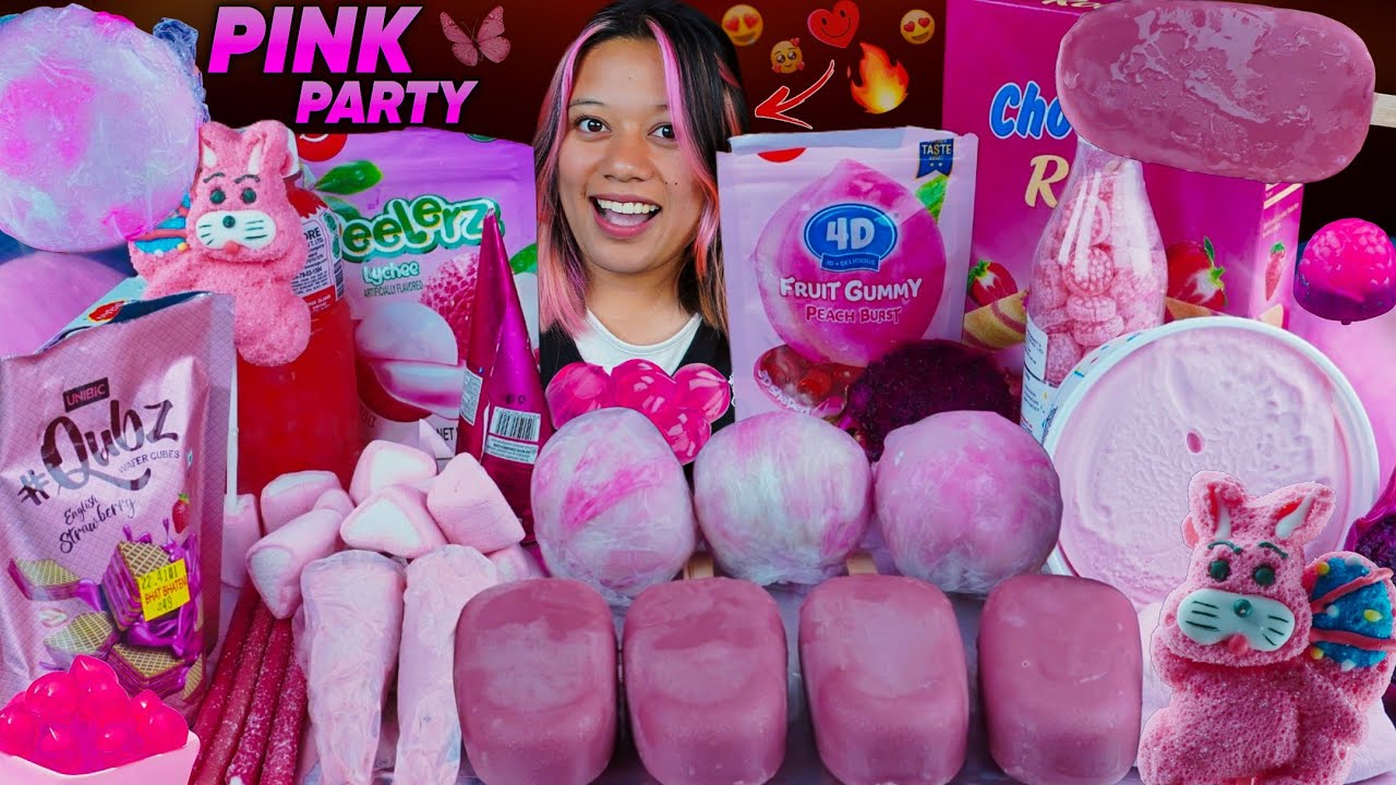 🌸 PINK FOOD ONLY MUKBANG 💖🍦 | Bennevis Ice Cream, Pink Mochi, COTTON CANDY & MORE ASMR! 🌸