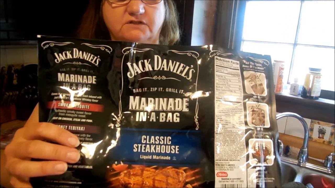 Jack Daniel's Marinade In-A-Bag Classic Steakhouse Liquid Marinade, 12 ...