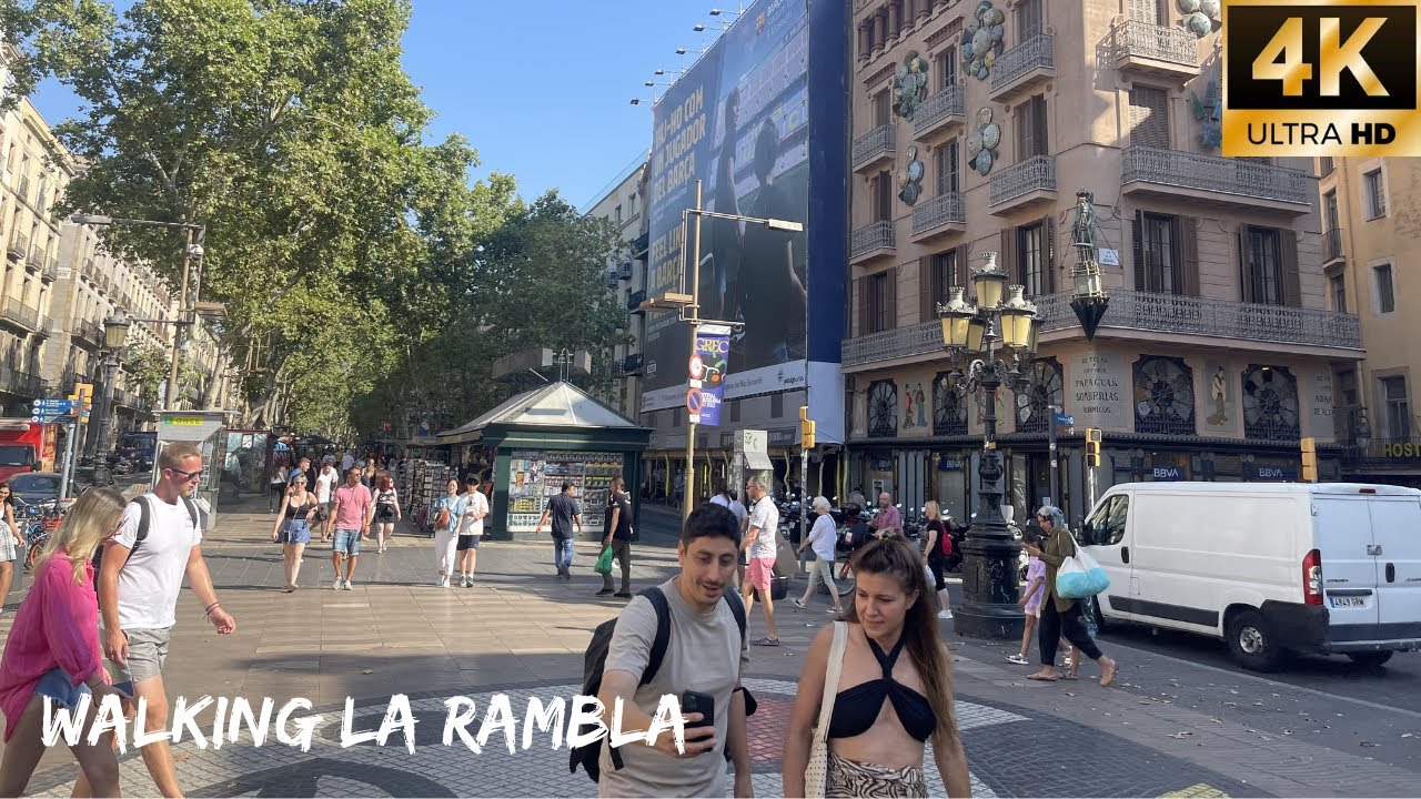Barcelona Walking Tour | Walking La Rambla - Summer Walk Of Iconic  Barcelona Street. July 2022 [4K]