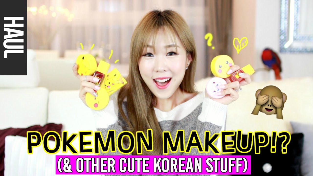 POKEMON MAKEUP?!? Korean Cosmetics Cuteness Overload Haul! 포켓몬 로드샵 메이크업 하울!
