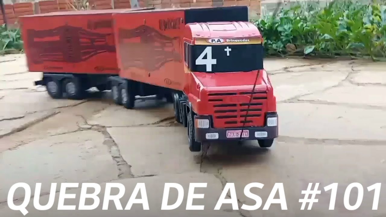 Carreta Bitrem Scania Bau Madeira Brinquedo 7eixo Cocacola