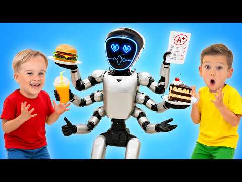 Chris and Mike - Robot Best Friend Story for Kids - Compilation