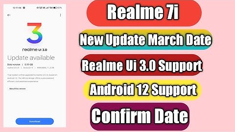 Realme 7i New Update March | Android 12 Update Support | Realme Ui 3.0