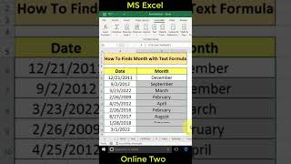 how to find month with text formula || excel formula