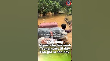 Cảm động: Người cha lặn mình trong nước lũ, đẩy con gái ra sân bay #tintuc