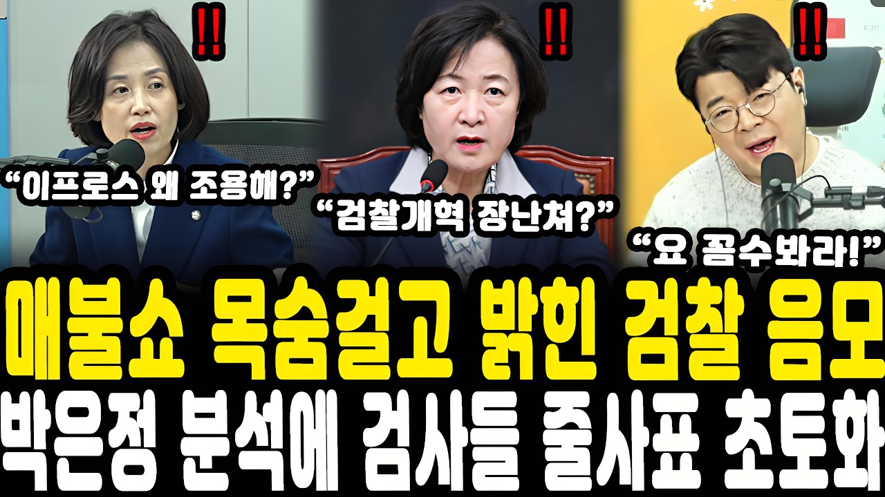매불쇼 목숨걸고 밝혔다! 박은정 분석에 검찰 완전히 흔들려..이프로스에 지금 도배질?