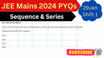 If in a G.P. of 64 terms, the sum of all the terms is 7 times the sum of the odd terms of the G.P