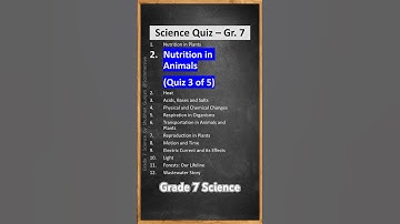 NCERT CBSE Class 7 Science - Chapter 2 Quiz 3: Nutrition in Animals - Quiz/Question Answer