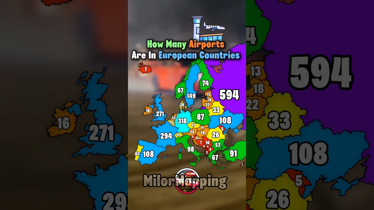 How Many Airports Are In European Countries? 