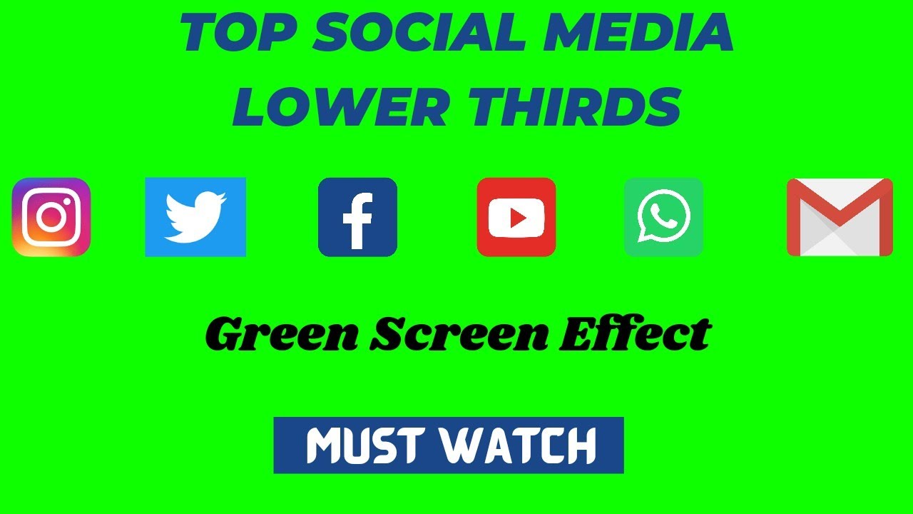No Copyright Lowers Thirds Green Screen || Social Media Lower Thirds || Insta FB Twitter Telegram YT
