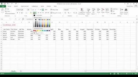 Excel 2013 Change Font Color