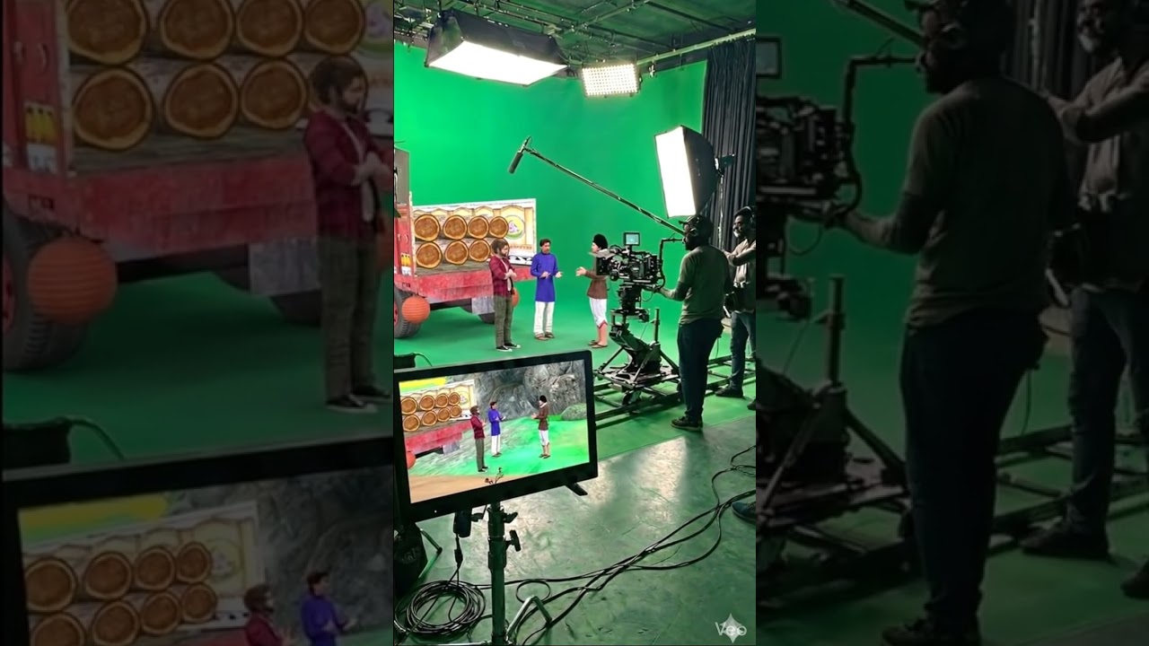 Cartoon Behind The Scenes Shooting BTS | Shorts, fyp, Green screen, Viral, Trend, ]‎