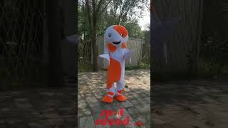 SPOTSOUND.CA Mascot Costume - Adorable orange dotted white fish full body mascot costume outfit