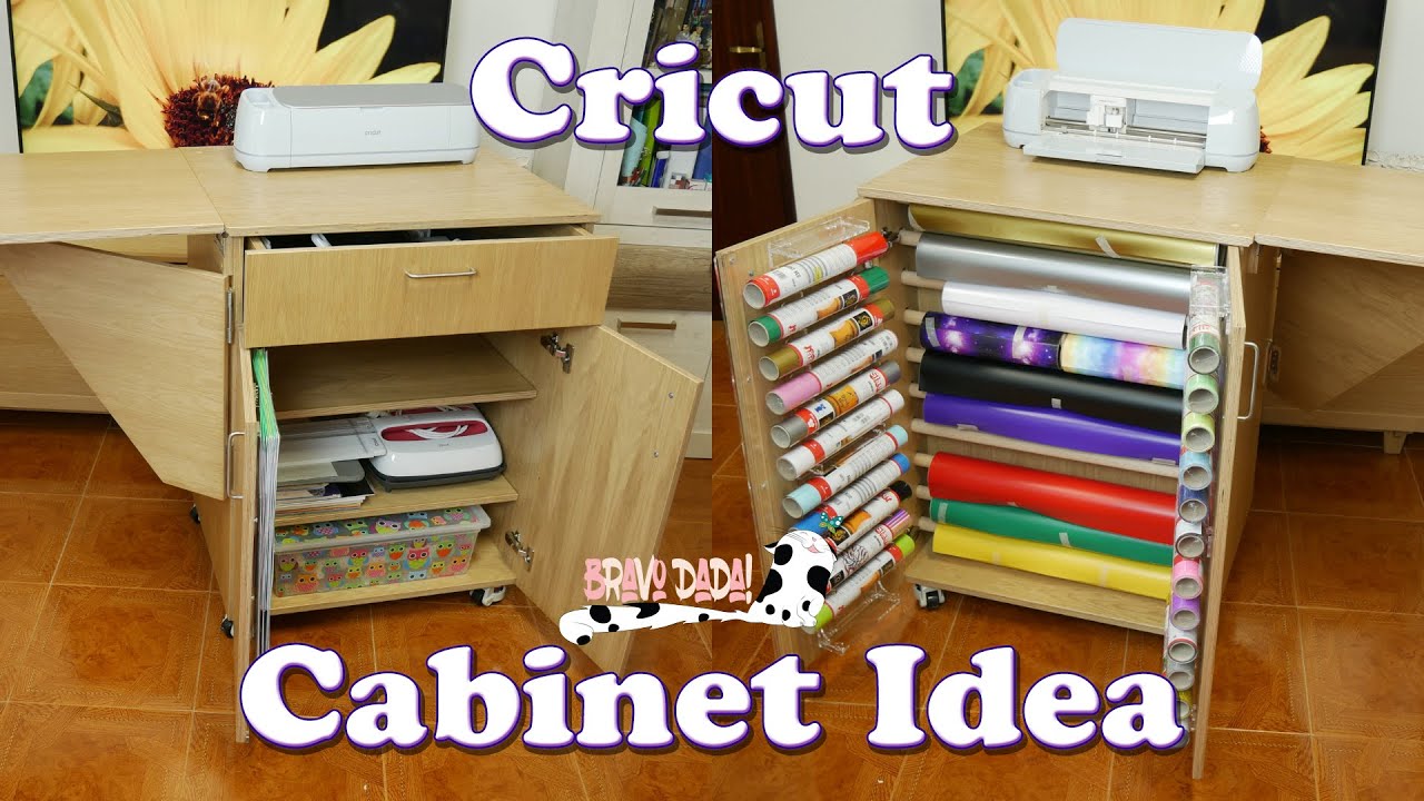 Custom Cricut Craft Cabinet: Storage and Organization Idea - Vinyl Cutter  Work Station - Bravo Dada! 