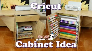 Custom Cricut Craft Cabinet: Storage and Organization Idea - Vinyl Cutter Work Station - Bravo Dada!