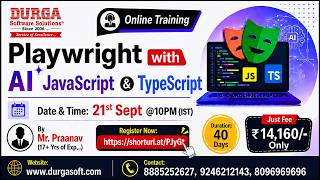 Playwright with AI JavaScript & TypeScript Online Training @ DURGASOFT