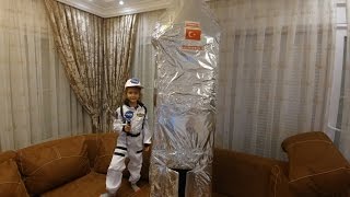 Astronot elife roket yaptık, çok eğlendik, çocuk videosu