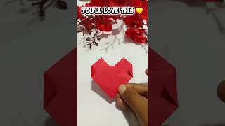 Korean Origami Heart 💛 | Easy Paper Craft for Kids| 1 minute craft