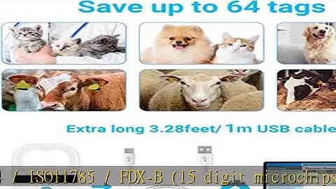 Tera Pet Microchip Reader Scanner with D-Ring RFID Portable Animal Chip ID Scanner with OLED Displa