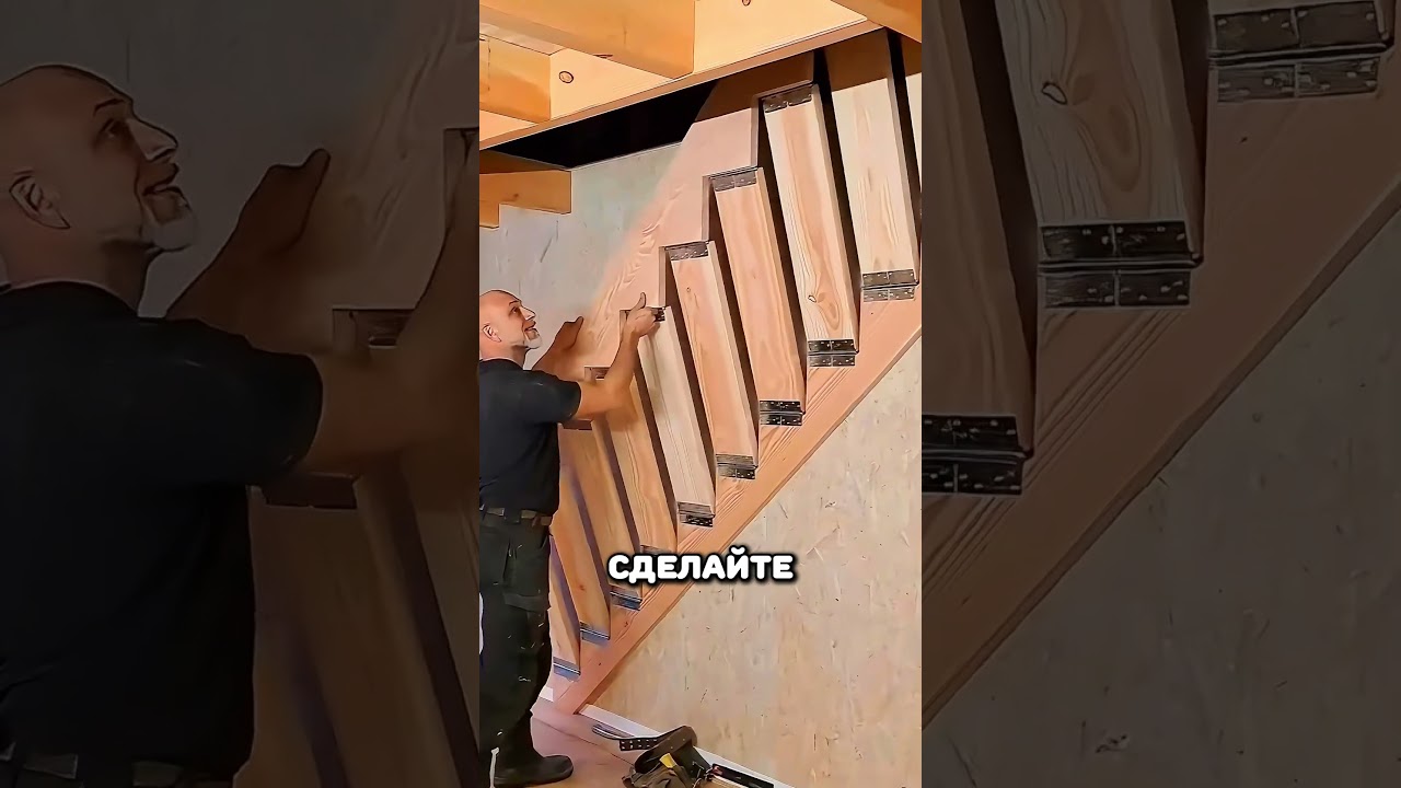 Складная лестница для 2го этажа #ремонт #лайфхаки #отделка #строительство