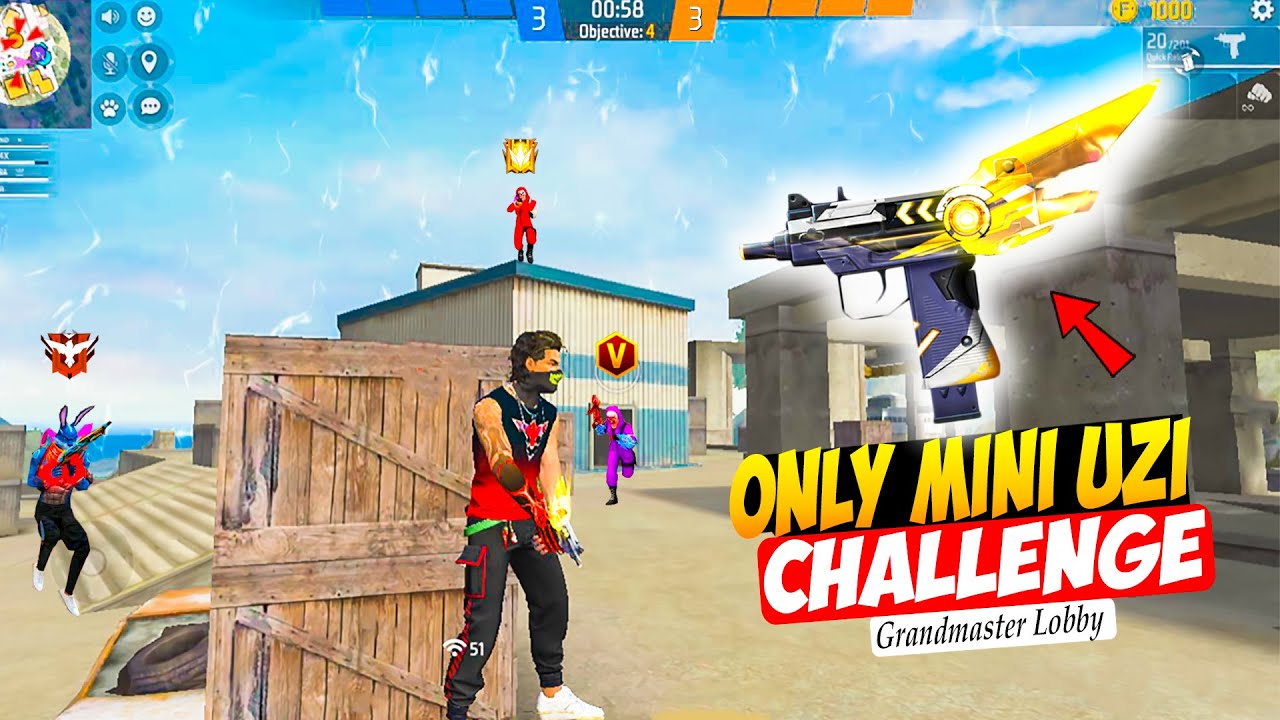 Only MIni Uzi Challenge In Cs Rank ⚡ Heroic Lobby 🤯 OP Gameplay | Freefire 🔥 