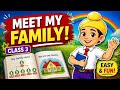 PSEB Class 3 English Lesson 1 | My Family and I | Reading, Meanings & Complete Q&A
