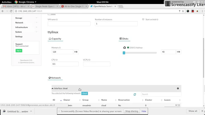 how to create your first vm in opennebula sandbox