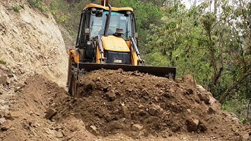 JCB Backhoe Loader-Hilly Road Construction-Backhoe Video