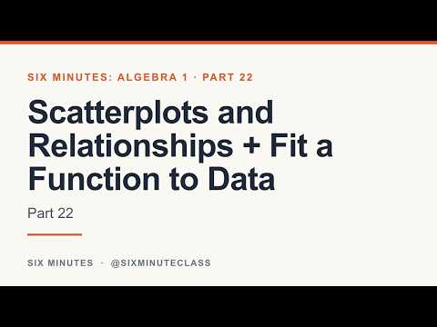 Scatterplots and Relationships and Fit a Function to Data | Six Minutes: Algebra 1, Part 22
