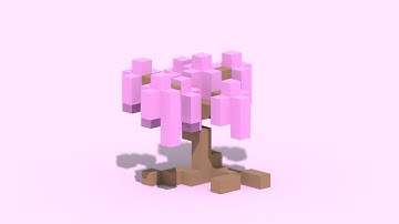 Tiny Sakura Tree - MagicaVoxel