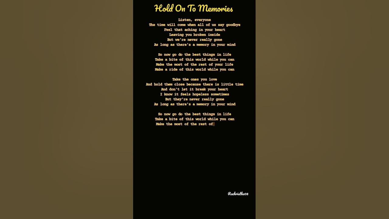 Hold On To The Memories Corey Tynan Lyrics "Hold On To Memories" Disturbed (Lyrics) - YouTube