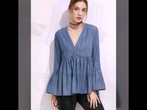 jeans short tops for ladies