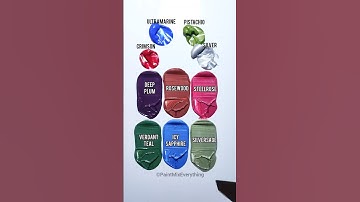 Crimson, Ultramarine, Pistachio and Silver Color Mixing #colormixing #satisfying #colors