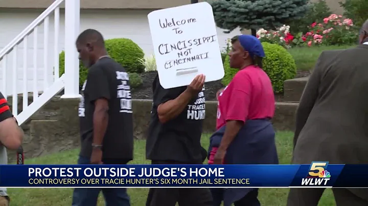 Protesters gather outside judge's home