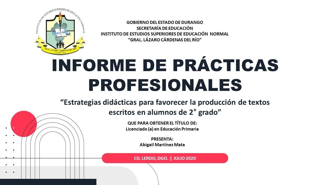 INFORME DE PRÁCTICAS PROFESIONALES| LICENCIADO (A) EN EDUCACIÓN