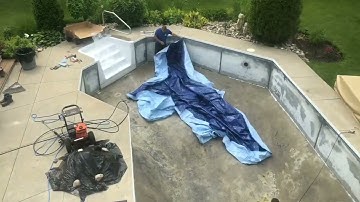 Watch a Time Lapse video of a pool liner and skimmer replacement