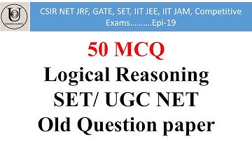 50 MCQ on Logical Reasoning as per Revised syllabus for SET/NTA NET 2019 Live classes