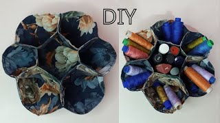 DIY Multi Compartment Fabric Storage Basket Tutorial / Fabric Tray / Organizer Fabric Storage
