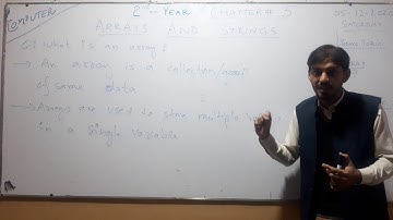 Computer Science 2nd Year Ch#5 Arrays & Strings