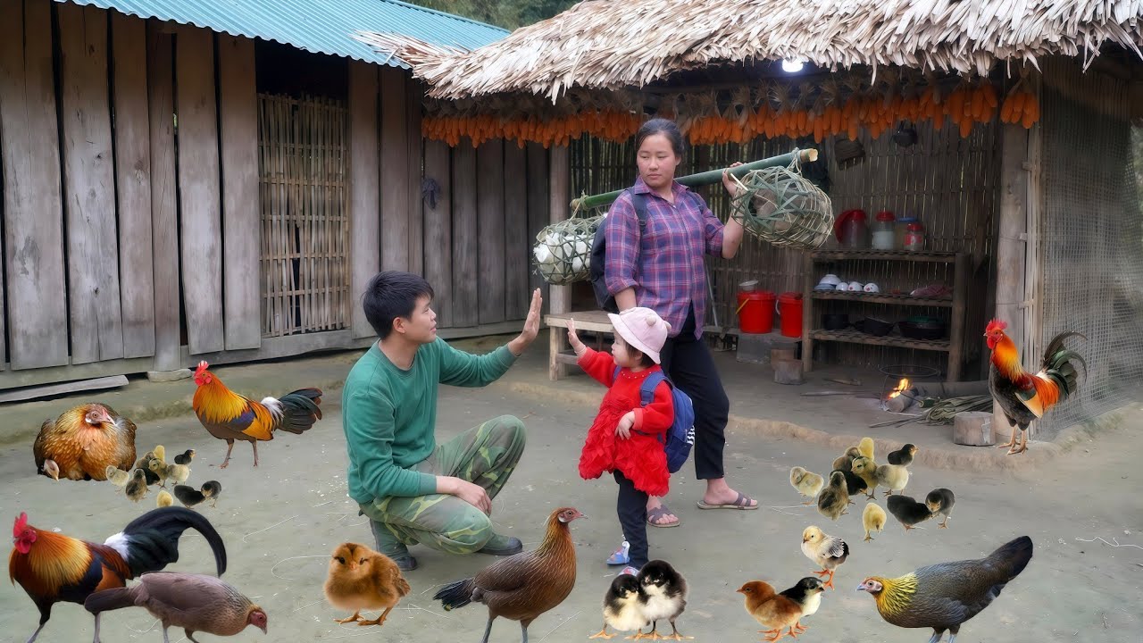 A meal with wife and children, the children and wife returning home after the holiday, survival