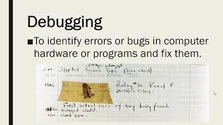 Vocabulary: Debugging, Event, Event Handler