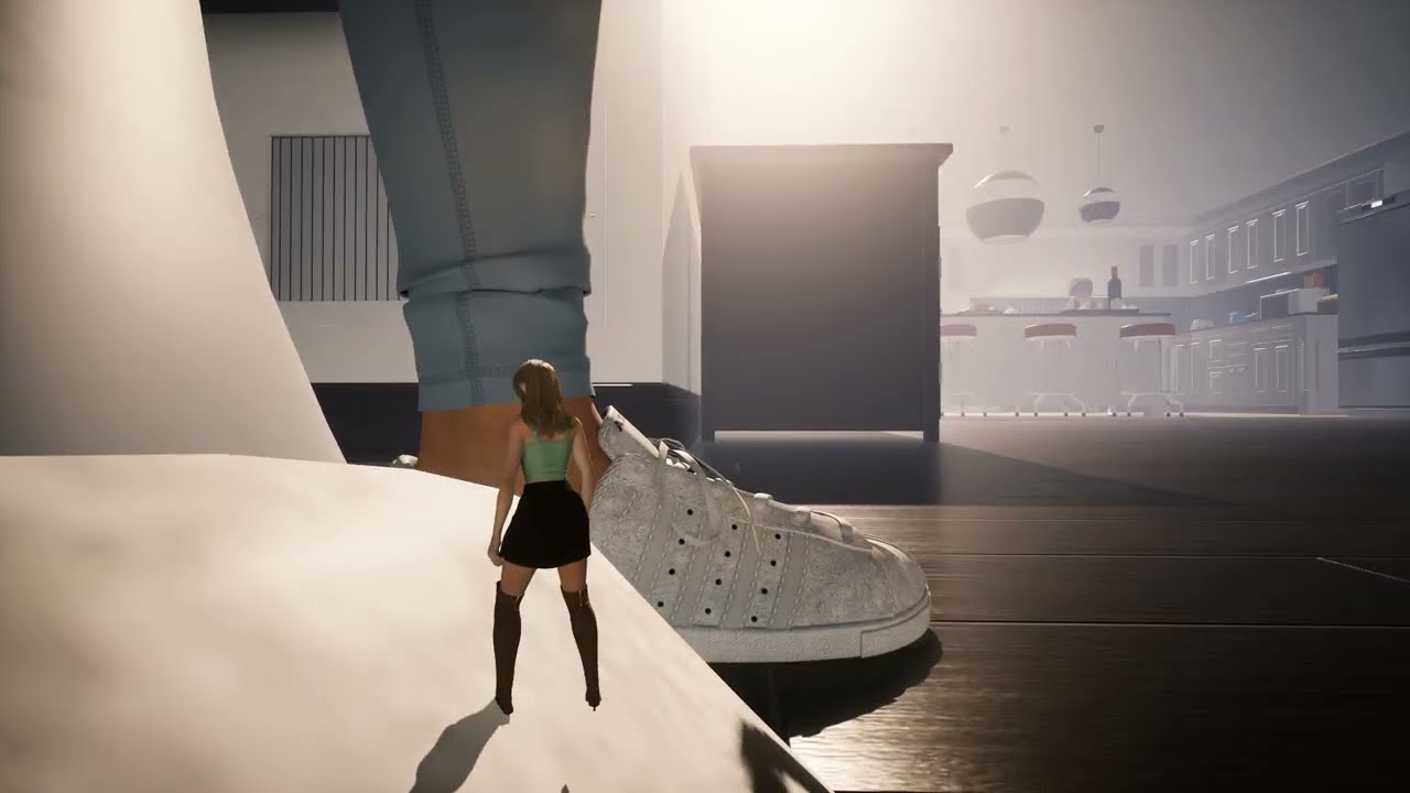 escape from her shoe chasing a giantess