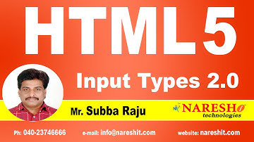 HTML5 Input Types 2.0 | Web Technologies Tutorial | Mr. Subba Raju