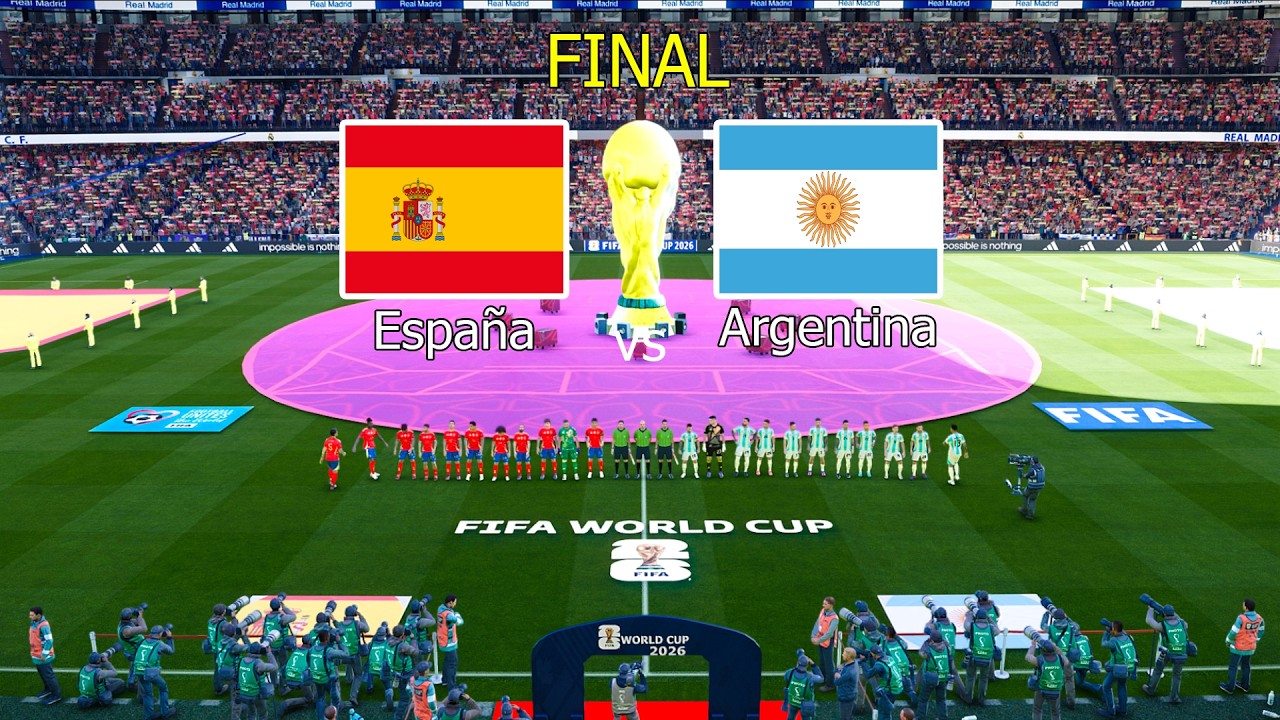 España vs Argentina-Final de la Copa Mundial de la FIFA 2026 Estados Unidos Partido completo PES