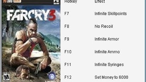 Far Cry 3 Cheats - Unlimited health ammo