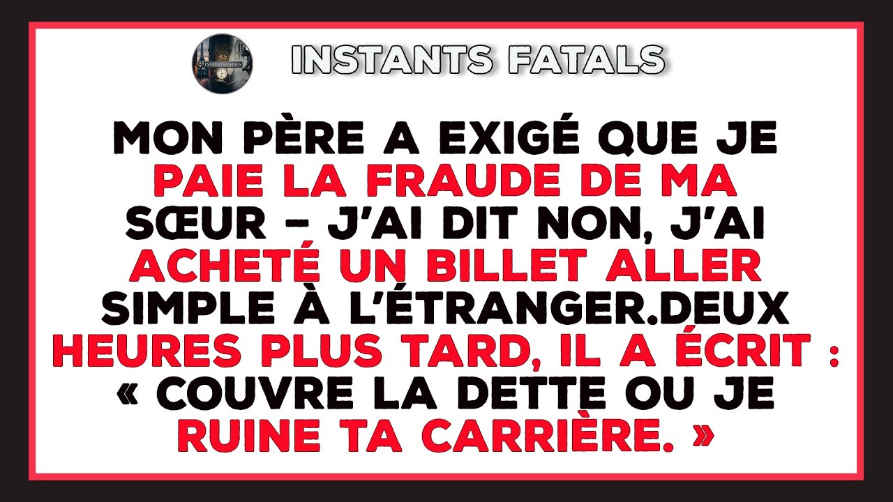 Mon Père M’a Exigé De Payer La Fraude De Ma Sœur, J’ai Dit Non Et J’ai Acheté Un Billet Aller ...