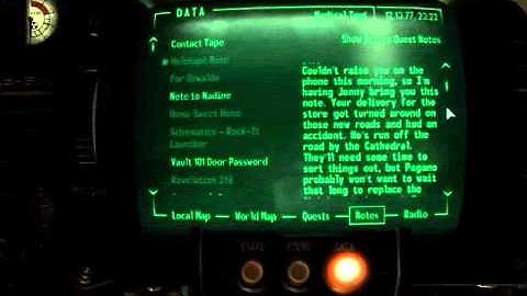 Fallout 3 Walkthrough - Pip Boy and Terminal #105 - Holotape Note