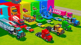 TRANSPORTING EMERGENCY VEHICLES, EXCAVATOR, POLICE CARS, CRANE TRUCK & MIXER TRUCK  - FS22 screenshot 5