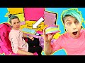 I COVERED HIS OFFICE IN POST IT NOTES! DIY Home Office Pranks on Robby