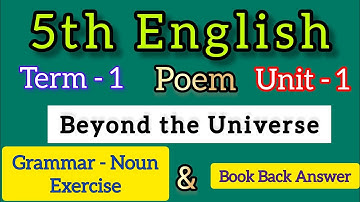 5th Std English Term 1 unit 1 Poem Beyond the Universe | Grammar | Noun | book back answer